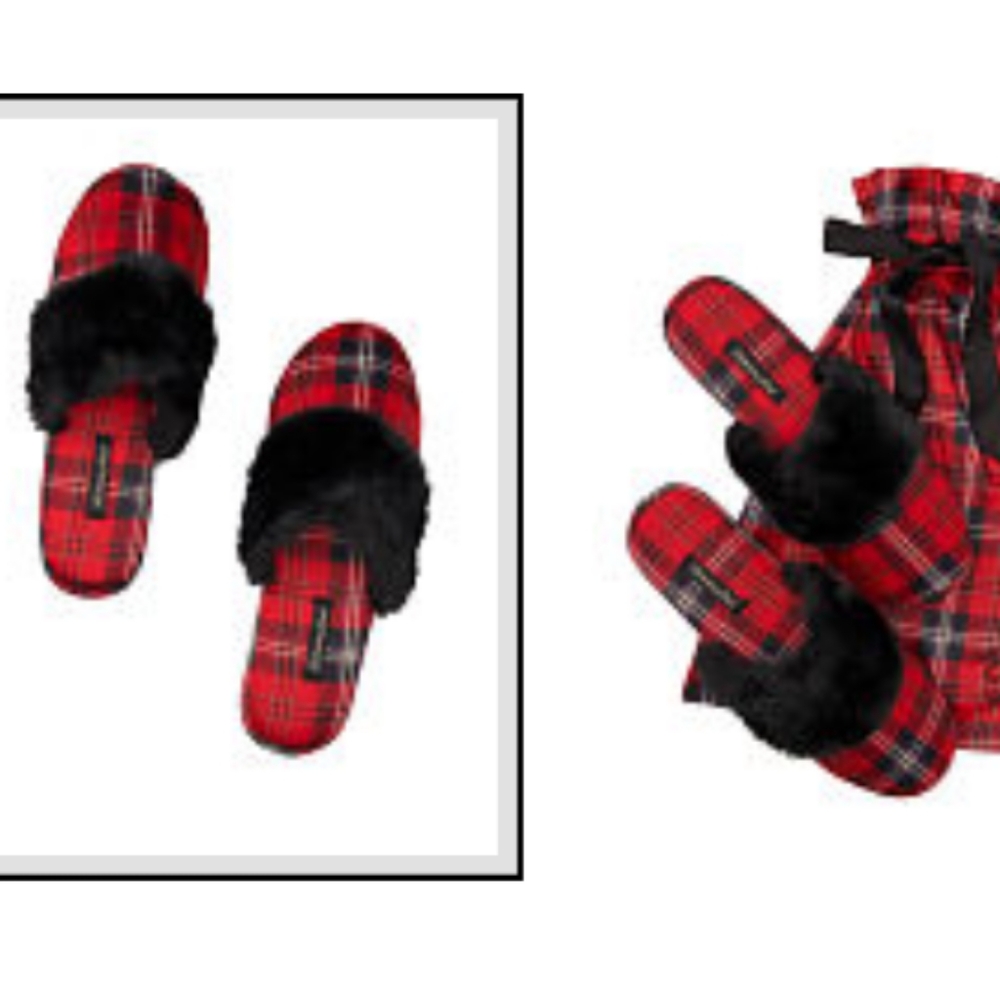 Victoria's Secret Satin Slippers w/ Matching Bag